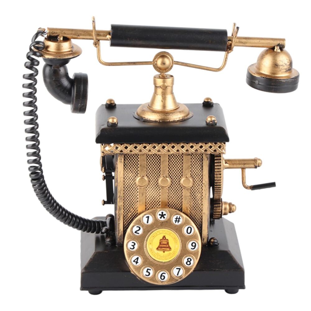 7417 Telephone Decor Decoration Ornaments Hand Cranked Window Model House